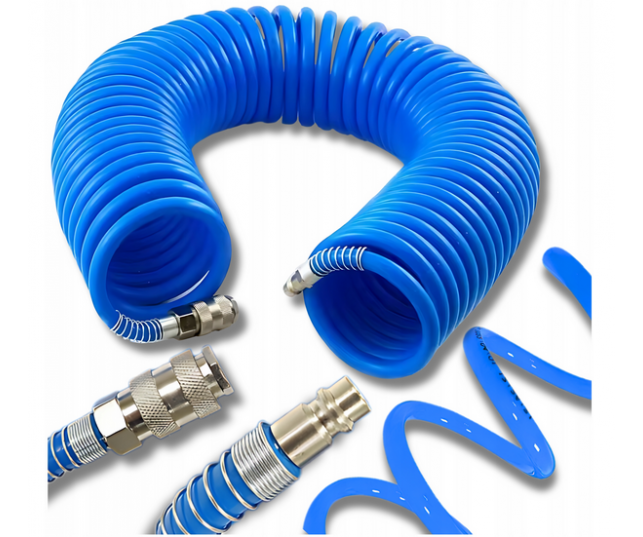 WĄŻ PRZEWÓD 8x12mm 15 m SPIRALNY Pneumatyczny do kompresora