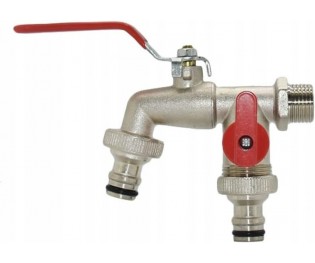 Podwójny zawór kulowy czerpalny GZ 1/2 kran