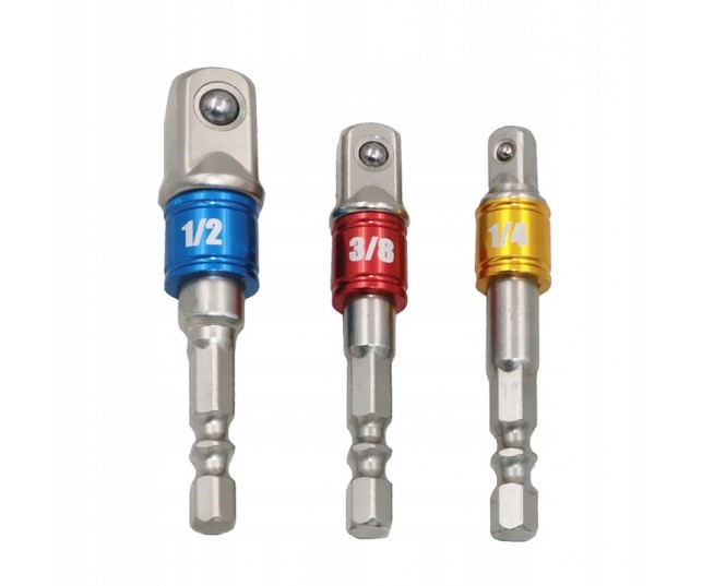 Redukcje adaptery do wkrętarki nasadki 1/4 3/8 1/2