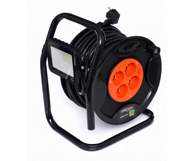 Przedłużacz bębnowy 30m + halogen 20w