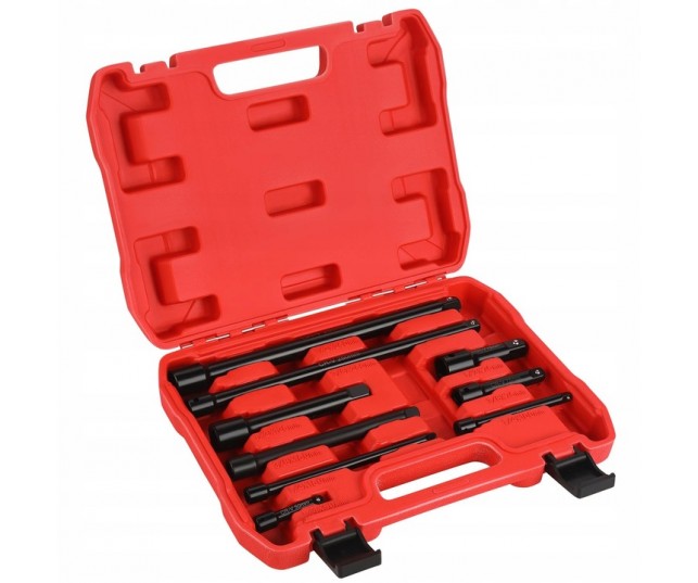 Zestaw Przedłużek Udarowych do Wkrętarek 9 Sztuk 1/4" 3/8" 1/2"