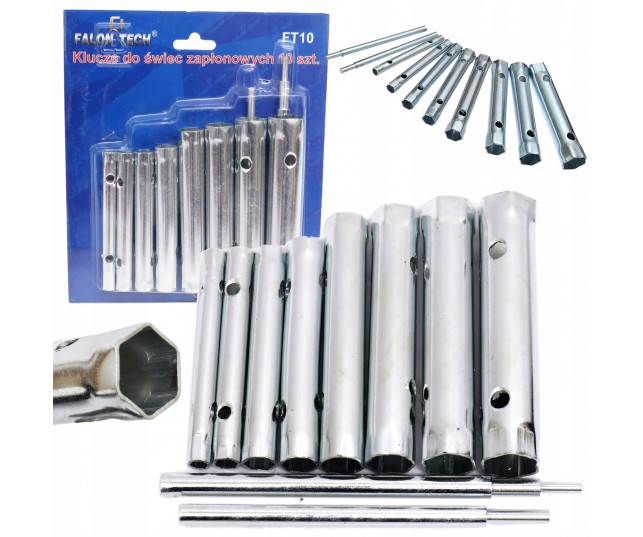 Klucze do świec zapłonowych żarowych rurkowe 6-22mm ZESTAW 10 EL